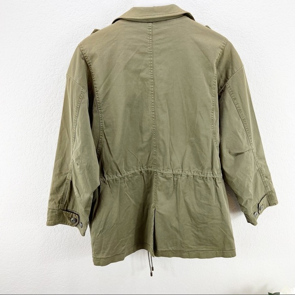 Joie Jenita Stretch Cotton Field Jacket Utility Green Zip Size Large L NWT - Picture 7 of 11